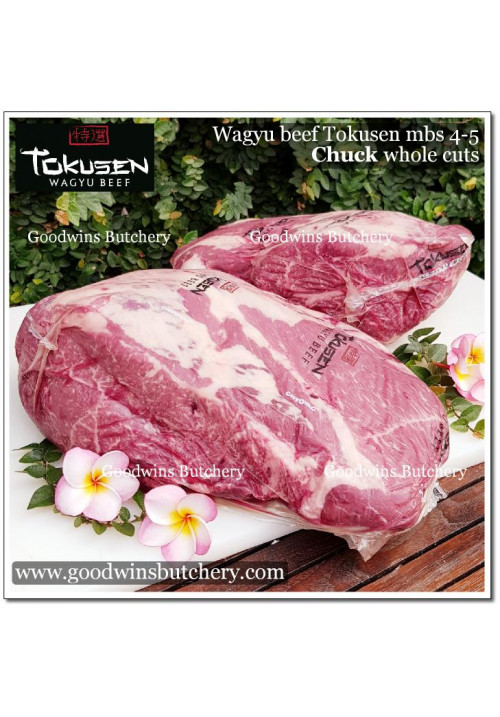 Beef CHUCK Wagyu Tokusen mbs <=5 aged whole cut CHILLED +/-7kg (price/kg) PREORDER 1-3 days notice